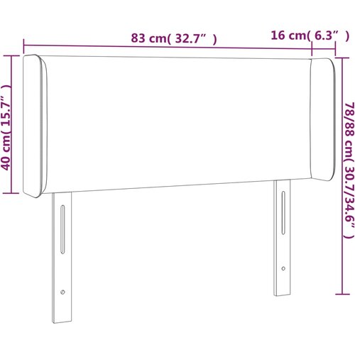 LED uzglavlje boja cappuccina 83x16x78/88 cm od umjetne kože Slike