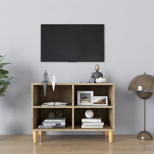 TV ormarić s nogama od masivnog drva boja hrasta 69,5x30x50 cm Cijene