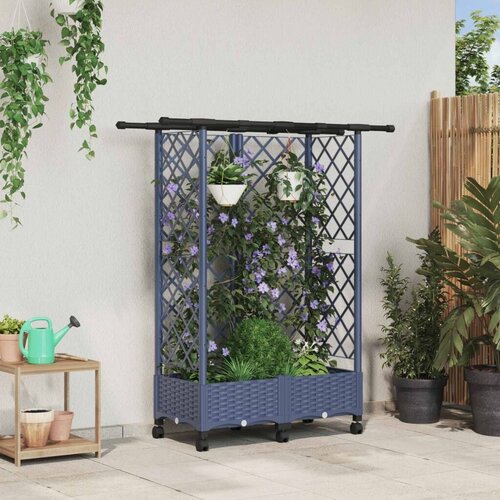  Povi&scaron;eni krevet s mrežom i krovom Siva 124 x 40 x 127 cm PP - Siva 124 x 40 x 133 cm s ravnim krovom (3 bočna mreža) na kotačima Cijene