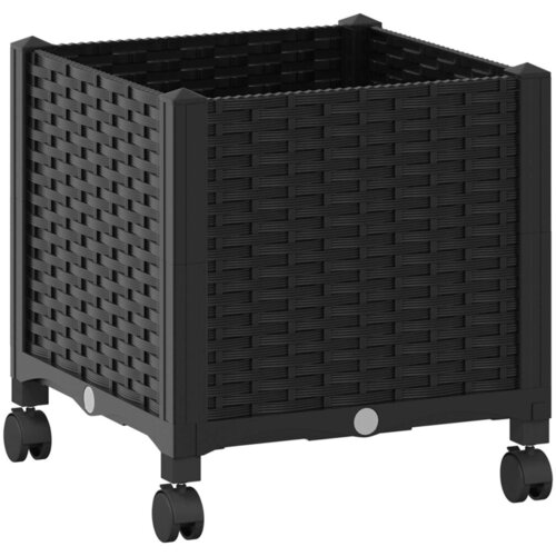  Vrtni saksija s kotačima Crna 40 x 40 x 44 cm PP - Crna 40 x 40 x 38 cm s kotačima Slike