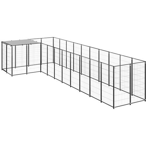 vidaXL pasji boks črn 7,26 m² jeklo Cene