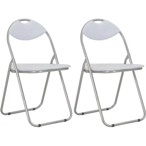  Sklopive blagovaonske stolice od umjetne kože 2 kom bijele