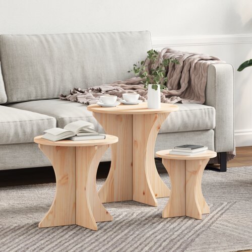vidaXL 3 pcs 46 x 46 x 47 cm Čvrsta borova drva Cijene