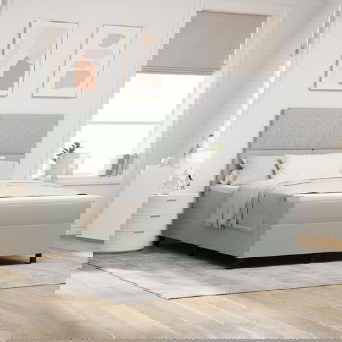 VidaXL Box Spring Krevet s Madracem i LED Osvjetljenjem Svjetlosiva 140x190 cm Bar&amp;scaron;un Slike