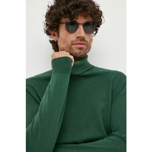 United Colors Of Benetton Pulover s primesjo volne moški, zelena barva