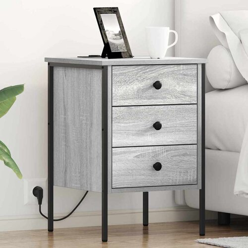  Noćni ormar 2 pcs Siva Sonoma 42 x 41 x 61 cm Konstruirano drvo Cijene
