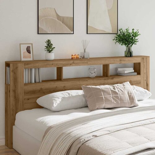  LED uzglavlje boja hrasta artisan 220x18,5x103,5 cm drveni Cijene