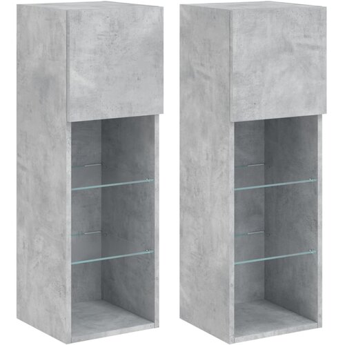 vidaXL TV omarica z LED lučkami 2 kosa betonsko siva 30,5x30x90 cm, (20977718) Cene