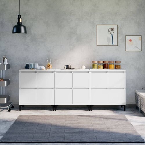  Komoda 3 kosa bela 60x35x70 cm inženirski les Slike