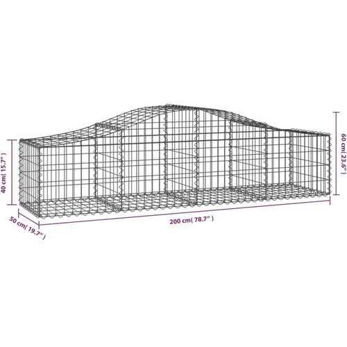  Lučne gabionske košare 4 kom 200x50x40/60 cm pocinčano željezo Cijene