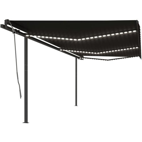 vidaXL Avtomatska tenda LED + senzor 6x3,5 m antracitna Cene