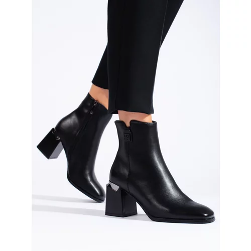 W. POTOCKI Elegant black ankle boots with heels Potocki