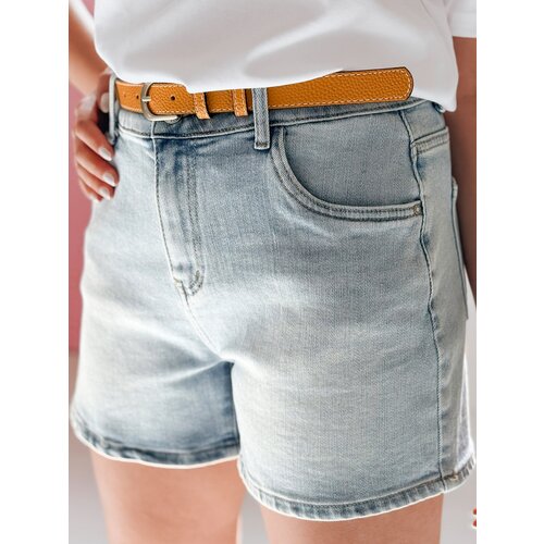 DStreet Spodenki damskie jeansowe z paskiem SUNNY JIN niebieskie Slike