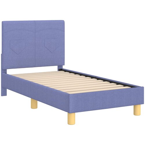  Okvir kreveta za malu djecu s naslonom Traper plava 70 x 140 cm Slike
