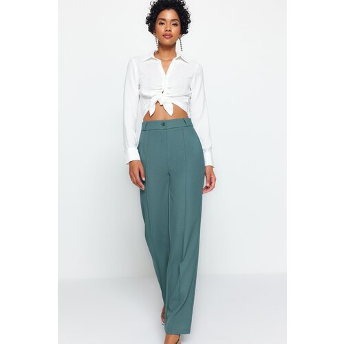 Trendyol Pants - Green - Wide leg Cijene