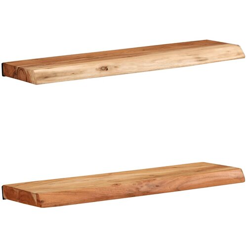 VidaXL Zidne police 2 kom 60x20x3,5 cm od masivnog bagremovog drva Slike
