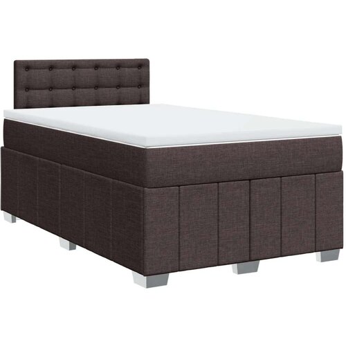 VidaXL Krevet box spring s madracem tamnosmeđi 120 x 190 cm od tkanine Slike