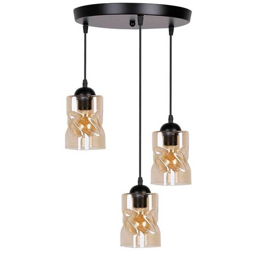 Candellux Lighting Črna viseča svetilka s steklenim senčnikom Felis - Candellux Lighting Cene
