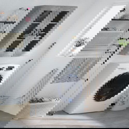 The Living Store Stenska omarica betonsko siva 69,5x34x90 cm - Stenska Omarica, (21430371) Slike