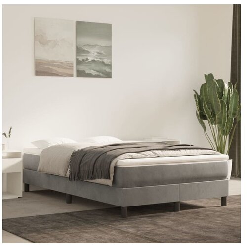  Box spring postelja z vzmetnico svetlo siva 120x200 cm žamet Cene