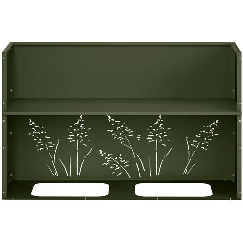  Vrtna saksija Maslinastozelena 80 x 20 x 49 cm Čelična vrata Slike