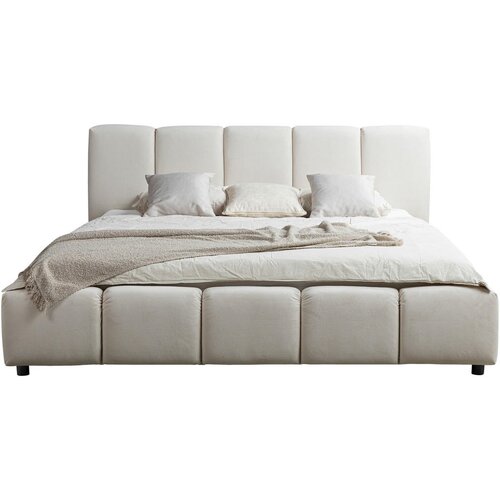 MID.YOU OBLAZINJENA POSTELJA 180 cm x 200 cm , les, umetna masa, tekstil, leseni material bež Slike