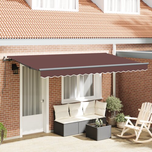vidaXL Skrovita tenda Smeđa i antracit 400x200 cm 400 x 200 cm Cene
