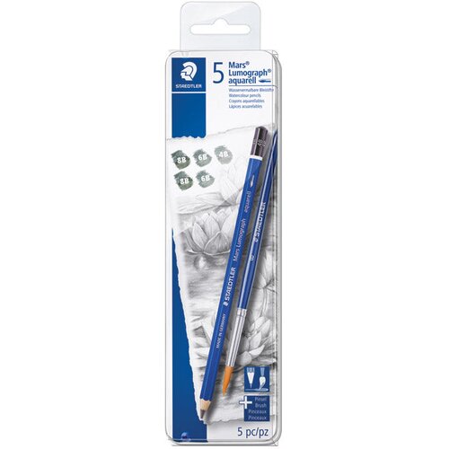 Olovka GRAFITNA PK5 PLUS KIST U MET.KU.MARS LUMOGRAPH AQUARELL DESIGNJOURNEY STAEDTLER 100A G6 Slike