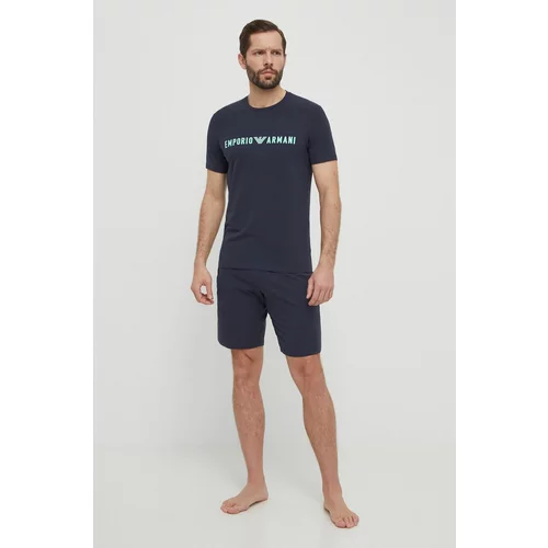 Emporio Armani Underwear Pidžama za muškarce, boja: tamno plava, s tiskom, 111573 4R516