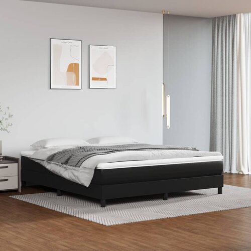 vidaXL Box spring posteljni okvir črn 180x200 cm umetno usnje Cene