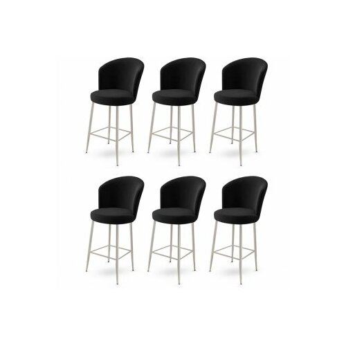 HANAH HOME set 6 barskih stolica alte black chrome Slike