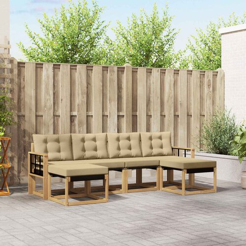  Set vanjskih sofa 6 kom. Bijela i bež Smeđa 249 x 122,5 x 73 cm Cene