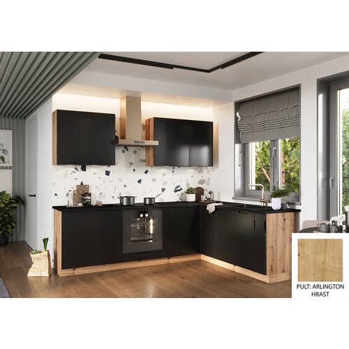 Stolkar KOTNI KUHINJSKI SET ISABEL 200X260 CM - �RNA-Arlington hrast Cijene