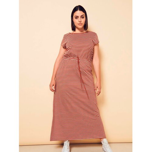 Only Brown-white striped maxi dress CARMAKOMA - Women Slike