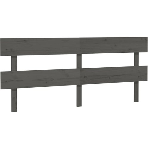 Maison Chic posteljno vzglavje - vzglavna omarica - nočna omarica sivo 204x3x81 cm trdna borovina, (21705530) Slike
