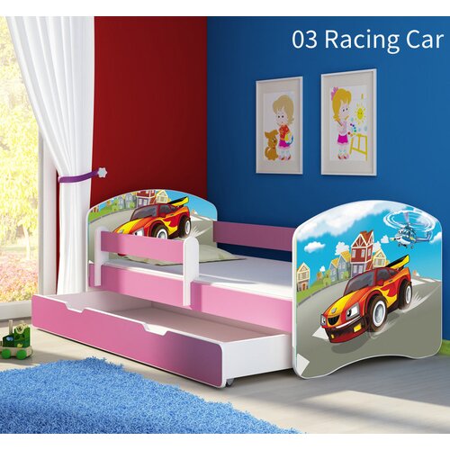  Otro&scaron;ka postelja ACMA z motivom, stranska roza + predal 180x80 cm 03 Racing Car Cene
