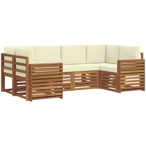  Set vanjskih sofa 6 kom. Prirodna i krem Smeđa 245 x 132,5 x 73 cm Slike