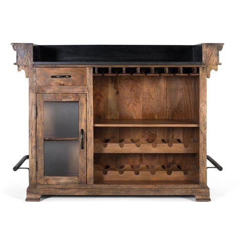 GINER Y COLOMER Rjava barska omarica iz mangovega lesa, granita in kovine 150 cm, (22147099) Cene