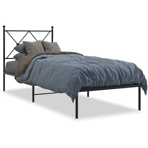  okvir za krevet s uzglavljem crni 75x190 cm Slike