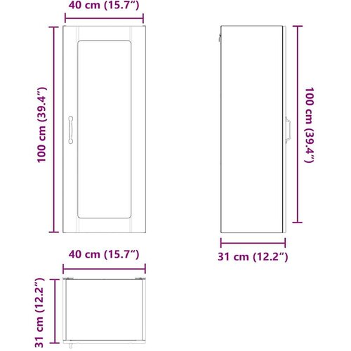  Zidni kuhinjski ormarić s policom Zidne Bijelo 40 x 31 x 100 cm Slike