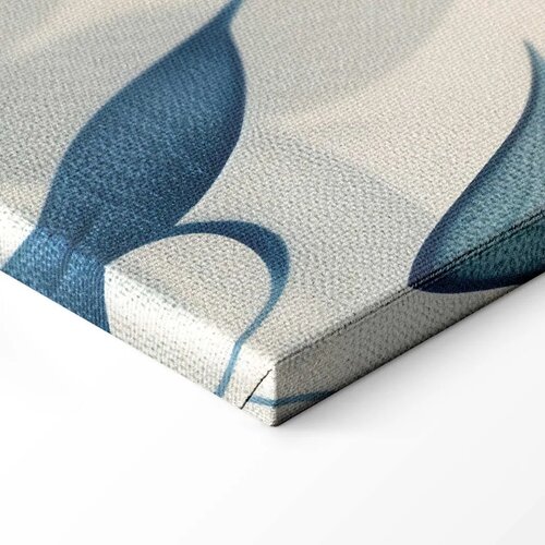  Slika - Leaves in Blue Color Delicate Botanical Motif 30x20 Na talijanskom platnu Slike