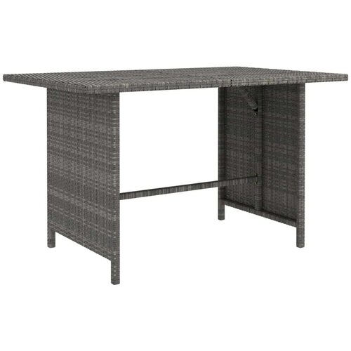 vidaXL Vrtna jedilna miza siva 110x70x65 cm poli ratan Cene