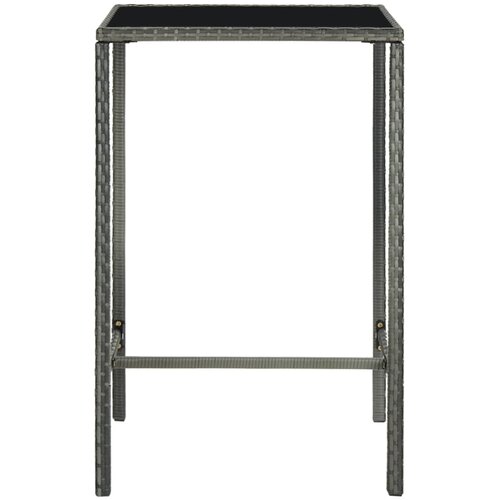  Vrtni barski stol sivi 70 x 70 x 110 cm od poliratana i stakla Slike