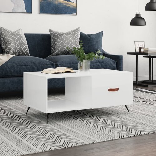 vidaXL Stolić za kavu sjajni bijeli 90 x 50 x 40 cm konstruirano drvo Cijene
