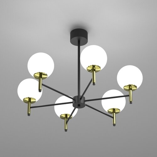  Luster na &amp;scaron;ipci AWINION 6xE27/15W/230V beli/zlatni/crni Slike