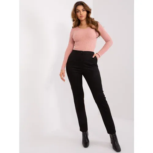 Fashion Hunters Black high-waisted fabric trousers