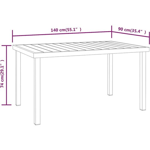  Vrtni stol crni 140 x 90 x 74 cm od aluminija i WPC-a Slike
