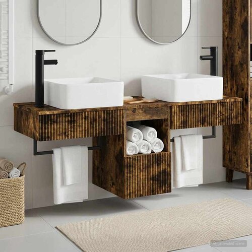  Set ormarića za kupaonicu 3 kom. Dimljeni hrast 53 x 35 x 39 cm Cene
