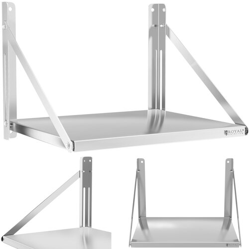 Royal Catering Space-Saving Stainless Steel Folding Catering Wall Shelf - 60 x 45 cm, 40 kg Load Capacity, (21740727) Cene