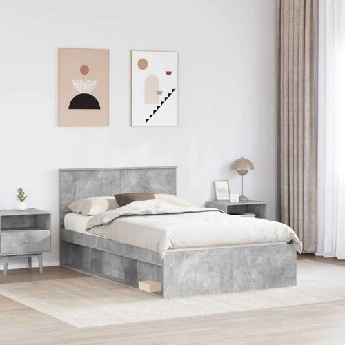  Okvir za krevet Beton 120 x 190 cm Konstruirano drvo Slike